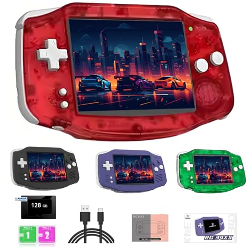 NULA RG 34XX Retro Handheld Spielkonsole mit 128G-TF-Karte 8000+ Spiele, 3,4-Zoll-IPS-Bildschirm 720 x 480 Cortex-A53 Linux 64-Bit Retro Emulator Videospiel Player, 5G Wi-Fi Bluetooth von NULA