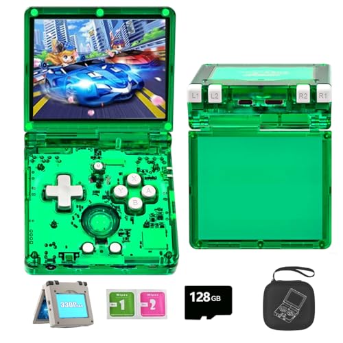 NULA RG35XX SP Flip Retro Handheld Spielkonsole mit 128G Spielkarte mit 10000+ Spielen Cortex-A53-Prozessor 3,5-Zoll-IPS Tragbare Retro Arcade Unterstützung Bluetooth 5G WiFi HD-TV von NULA