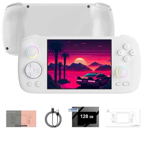 NULA 𝗡𝗲𝘄 RG406H Retro Handheld Spielkonsole mit 128 GB TF-Karte / 4000+ Spiele, 4 Zoll Touchscreen 5000 mAh Android 13 Unisoc T820 Prozessor Retro Emulator Videospiel von NULA