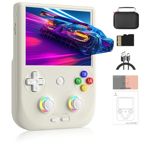 NULA RG406V Retro Handheld Spielekonsole, 4-Zoll-IPS-Multitouchscreen Android 13 Videospiel-PlayerMit Hall-Joystick RGB-Beleuchtung, 5500 mAh WiFi & Bluetooth - 8+128G/ Keine Spiele von NULA