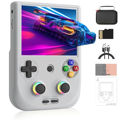 NULA RG406V Retro Handheld Spielekonsole, 4-Zoll-IPS-Multitouchscreen Android 13 Videospiel-PlayerMit Hall-Joystick RGB-Beleuchtung, 5500 mAh WiFi & Bluetooth - 8+128G/ Keine Spiele von NULA