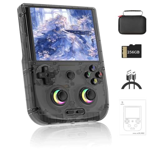 NULA RG406V Retro Handheld Spielekonsole, mit 256G TF-Karte 9000+Spiele 4-Zoll-IPS-Touchscreen Android 13 Videospiel-Player, Hall-Joystick RGB-Beleuchtung, 5500 mAh WiFi & Bluetooth von NULA