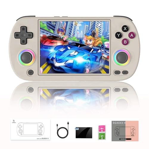 NULA RG40XX H Retro Handheld Spielkonsole, 64G mit RGB-Beleuchtung, 4,0-Zoll-IPS-Bildschirm Linux System Arcade ARM Cortex-A53, Unterstützung Bluetooth 5G WiFi Battle - Keine Spiele von NULA