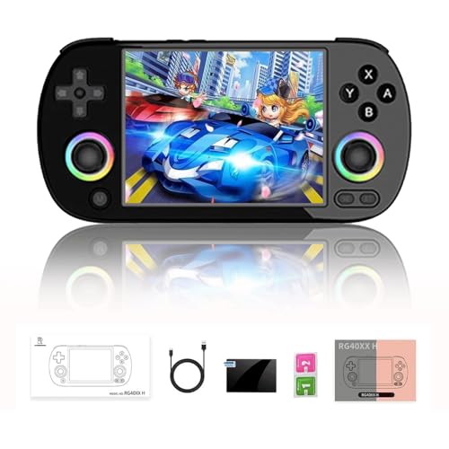 NULA RG40XX H Retro Handheld Spielkonsole, 64G mit RGB-Beleuchtung, 4,0-Zoll-IPS-Bildschirm Linux System Arcade ARM Cortex-A53, Unterstützung Bluetooth 5G WiFi Battle - Keine Spiele von NULA