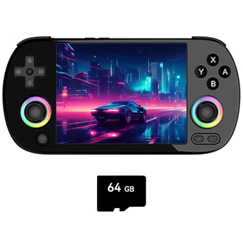 NULA RG40XX H Retro Handheld Spielkonsole, Mit in 4800 + Games 64G mit RGB-Beleuchtung, 4,0-Zoll-IPS-Bildschirm Linux System Arcade ARM Cortex-A53, Unterstützt Bluetooth 5GWIFI Battle von NULA