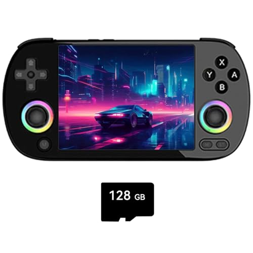 NULA RG40XX H Retro Handheld Spielkonsole, mit 13000+Spiele 64G+128G & RGB-Beleuchtung, 4,0-Zoll-IPS-Bildschirm Linux System Arcade ARM Cortex-A53, Support Bluetooth 5G WiFi Battle von NULA