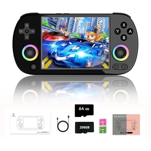 NULA RG40XX H Retro Handheld Spielkonsole, mit 16000+Spiele 64G+256G & RGB-Beleuchtung, 4,0-Zoll-IPS-Bildschirm Linux System Arcade ARM Cortex-A53, Support Bluetooth 5G WiFi Battle von NULA