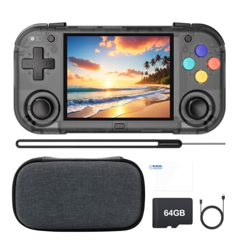 NULA XU Mini M Retro Handheld Spielkonsole mit 128G-TF-Karte, Cortex-A53-Linux-System, 2,8-Zoll-IPS-Bildschirm, Tragbarer, Wiederaufladbarer Arcade Videospiel Player mit Aufbewahrungstasche von NULA