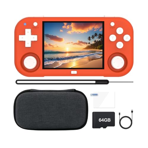 NULA XU Mini M Retro Handheld Spielkonsole mit 128G-TF-Karte, Cortex-A53-Linux-System, 2,8-Zoll-IPS-Bildschirm, Tragbarer, Wiederaufladbarer Arcade Videospiel Player mit Aufbewahrungstasche von NULA