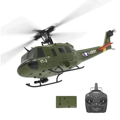 NULA YUXIANG F07 UH-1D RC Hubschrauber für Erwachsene, 1/34, 6 H 2,4 G 6-Achsen-Gyro 3D/6 G Bürstenloser Ferngesteuerter Helikopter Flugflugzeug Optische Flusspositionierung – 1 Batterie von NULA