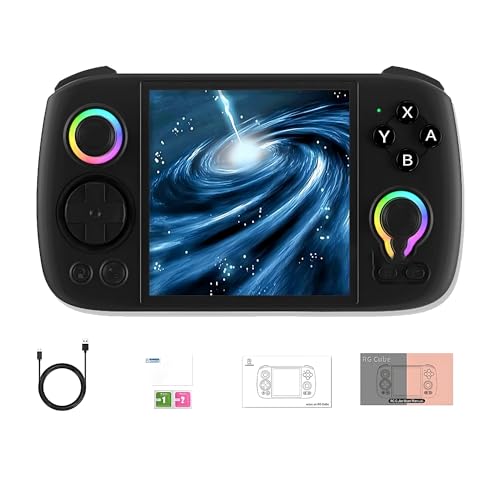 RG Cube Retro Handheld Spielkonsole, 8 +128 G mit RGB-Lichteffekten, 3,95-Zoll-IPS-Bildschirm Android Arcade Unisoc T820-Prozessor Unterstützt Bluetooth WiFi Battle - Keine Spiele Schwarz von NULA