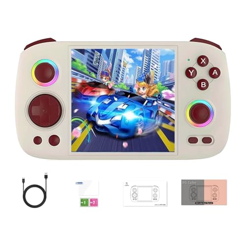 RG Cube Retro Handheld Spielkonsole, 8 +128 G mit RGB-Lichteffekten, 3,95-Zoll-IPS-Bildschirm Android Arcade Unisoc T820-Prozessor Unterstützt Bluetooth WIFI Battle - Keine Spiele von NULA
