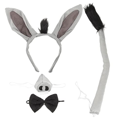 NULYLU 1 Satz Esel Stirnband kopfhoerer geburtstagdeko Adorable donkey Kostümzubehör Donkey headband Esel Cosplay Tierisches Eselkostüm Kuh Esel-Stirnband Esel Kostüm Fliege Stoff von NULYLU