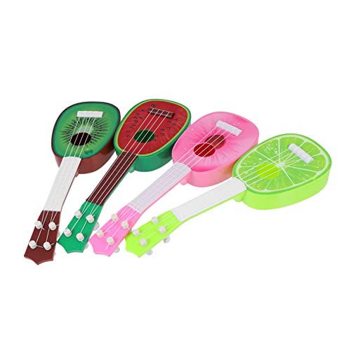 NULYLU 4 Stück Mini-Gitarre kinderinstrumente musikinstrumente Ukulele für musikalische Früherziehung Mini-Ukulele für Obst-Ukulele Plastik Colorful von NULYLU