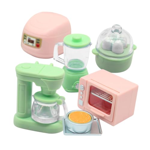 NULYLU Dollhouse Miniatur Küchen Set Mit Mini Ofen Und Küchenaccessoires Puppenhaus Deko Für Kreative Rollenspiele 6 Teiliges Set Für Puppenhaus Küchenszenen von NULYLU