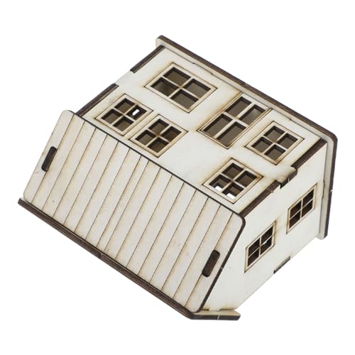 NULYLU Miniaturhaus Miniaturmodell Mikrohaus Dekoration Modell eines Lebkuchenhauses Mini- kinderspielzeug Mini Garten spielzeughaus Kabinenmodell Weihnachtshaus aus Holz Beige von NULYLU