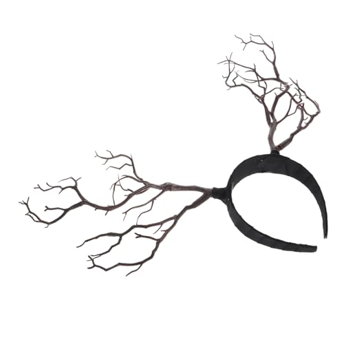 NULYLU Stirnband weihnachtsdeko weihnachts kopfschmuck Party-Kopfschmuck Hirschgeweih Cosplay halloween deko Kopfbedeckung aus Geweihzweig Weihnachtshaar-Accessoire Umweltkleber Brown von NULYLU