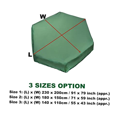 NULYLU wasserdichte Sandkastenabdeckung 140x110cm Sechseckig Staubdicht Sonnenschutz Schutzdach Für Sandkästen Robuste Bunkerabdeckung 1 Stück von NULYLU