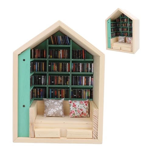 Bücherregal Mini House Kit Holz ativ exquisit süße winzige Hauskit - Premium -Materialien, handgefertigtes Design für Schlafzimmer, Lernen, Laden und Wohnzimmeration von NUMNBE