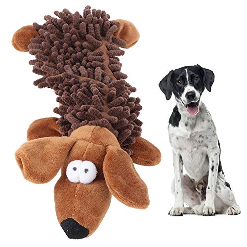 NUMNBE Pet Cat Small Dog Plüschspielzeug süßes Tierform Schallgerät Molfäben Spielen mit weichem Material stimulieren die Natur Kleiner Hunde, Katzen (Brown Dog) von NUMNBE