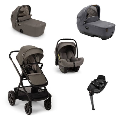 Nuna Kinderwagen DEMI™ next inkl. gratis Babywanne CARI™ next, faltbare Babywanne DEMI™ next, Babyschale PIPA™ next i-Size Granite und Basisstation BASE™ next ISOFIX Black von NUNA®