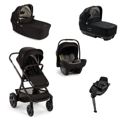 Nuna Kinderwagen DEMI™ next inkl. gratis Babywanne CARI™ next , faltbare Babywanne DEMI™ next, Babyschale PIPA™ next i-Size Caviar und Basisstation BASE™ next ISOFIX Black von NUNA®