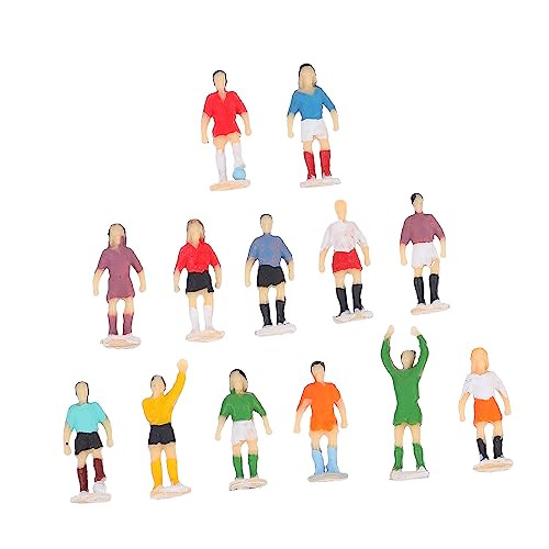 NUOBESTY 1 Sandtischfußballmann Figurenfußball Kleine Puppenhausmenschen Winzige Menschen Action Figur Mini-Leute Fußball-minifigur-Modell Sportzubehör Beweglich Märchengarten Plastik Kind von NUOBESTY