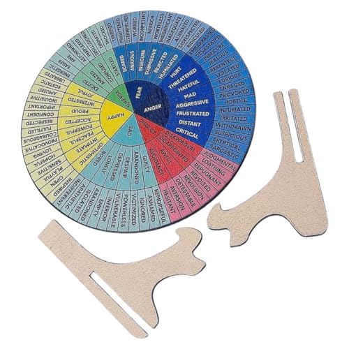 NUOBESTY 1 Satz Emotionsrad-Diagramm-Ornamente Farbiges Feeling-Rad- Bürodekoration Desktop-Dekorationen Gefühle Drehen Emotionen Gefühlsrad Schreibtischdeko Für Männer Holz von NUOBESTY