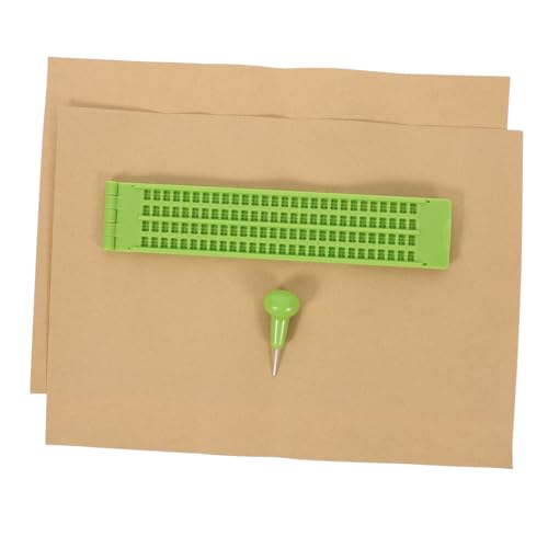 NUOBESTY 1 Set Braille Tafel Wiederverwendbare Braille Schreibtafel Kit Braille Schreibtafel Kunststoff Braille Schreibtafel Braille Schreibtafel Und Stylus Braille von NUOBESTY