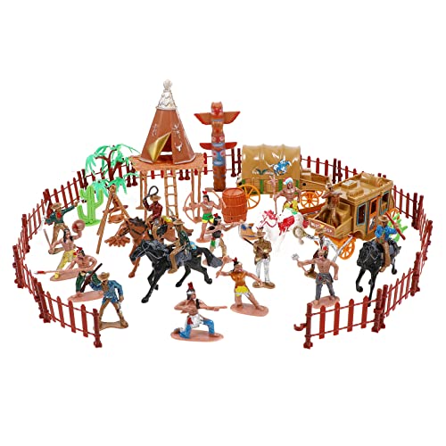 NUOBESTY 1 Set Indianer Modell Dekorationen Simulation Western Cowboy Modell Szene Charakter Cowboys Indianer Spielzeug Figuren Männer Dekoration Figur DIY Zubehör Tischdekoration von NUOBESTY