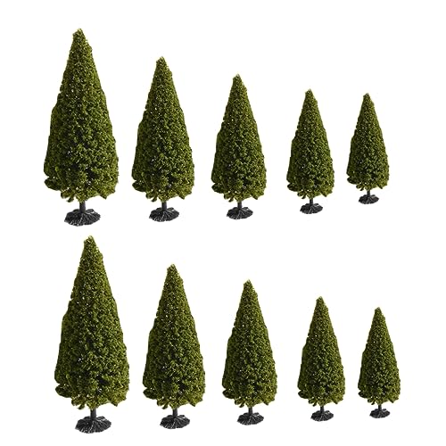 NUOBESTY 10 STK Baummodell Artificial Tree kunstpflanze Sandtischbaum Sandtischdekoration Mini-BAU-Sandtischmodell Kiefer Miniatur-Verzierungen Tischdekoration aus Sand Plastik Green von NUOBESTY