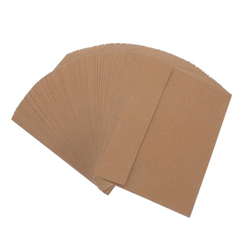 NUOBESTY 100st Kraft-umschlag Umschläge Im Einfachen Stil Hochzeitsumschläge Aufbewahrungsbehälter Für Notizpapier Gewundene Umschläge Brief Liefert Aktenumschläge Kraftpapier Brown von NUOBESTY