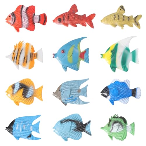 NUOBESTY 12 Stücke Mini Tropische Fische Figuren Kleine Gefälschte Fische Requisiten für Kinder Pädagogisches Spielzeug Party Favors NUOBESTY 12 Stücke Mini Tropische Fische Figuren Kleine Gefälschte Fische Requisiten für Kinder Pädagogisches Spielzeug Party Favors von NUOBESTY