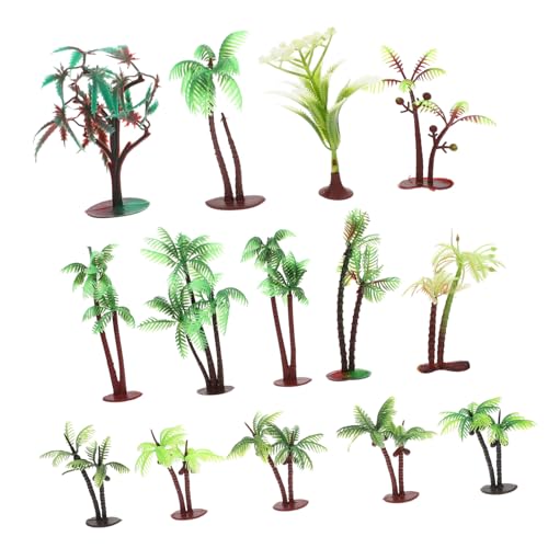 NUOBESTY 14pcs Mini Coconut Baum Modelle für Puppenhaus Realistische Kunststoff Mini Szene Zubehör von NUOBESTY