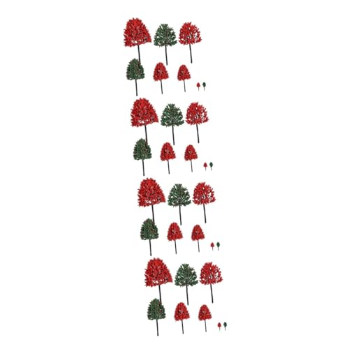 NUOBESTY 152 STK Modell-Sandtisch Artificial Tree plastikbaum dollhaus Modellbäume künstlicher Baum Kleiner Baum Standard Element Modellmaterial einstellen Roter Anzug von NUOBESTY