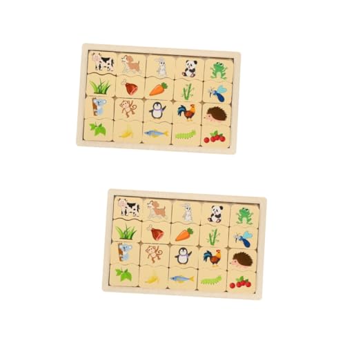 NUOBESTY 2 Sätze pädagogisches Puzzle denkspiele für kinder puzzle für kinder puzzle gaming puzzle Spiele Kleinkind-Puzzle Kinderspielzeug Kindererziehung Spielzeug Puzzles aus Holz hölzern von NUOBESTY