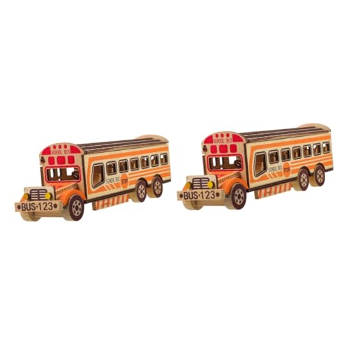 NUOBESTY 2 Stück Schulbus Modell Spielzeug Für Automodelle Spielzeug Bus Spielzeug Modellautos Heimauto Spielzeug Schulbus Spielzeug Für Kleine Schulbus Auto Modellbausätze von NUOBESTY