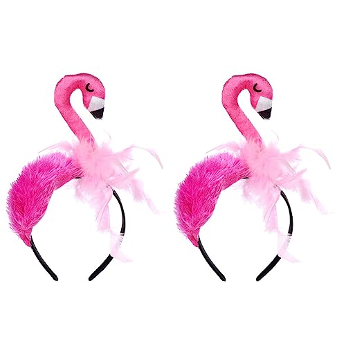 NUOBESTY 2 Stücke Flamingo Haarbänder Kinder Stirnband Geburtstagsfeier Cosplay Kind Kopfschmuck Foto Requisiten Kid Party Kopfschmuck von NUOBESTY