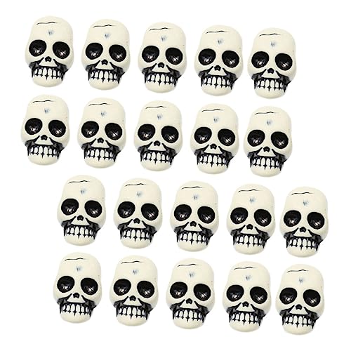 NUOBESTY 24St Mini-Schädel Halloween Halloween assecoires Halloween Mini Decorations Horror Props Mini-Gefälligkeiten Figuren - Halloween-Schädel- Harz Weiß von NUOBESTY