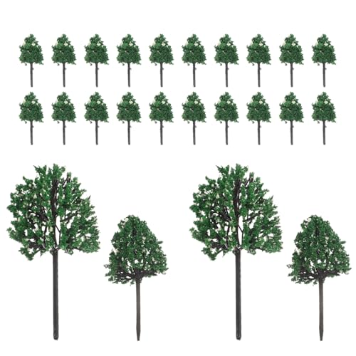 NUOBESTY 24st Mikro Landschafts Baum Modell Züge Baumspielzeug Zug Im Maßstab n Auto Pflanzen Architektonische Modelllandschaft Modellbäume Trainieren Anlage Modellbahn Zubehör Plastik von NUOBESTY