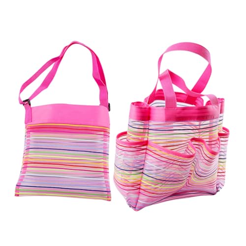 NUOBESTY 2St Badezimmer-Aufbewahrung Tasche Strandtasche für Faltbare Netz-Schwimmtasche kiddibuzz hürden süße Kindertasche Mesh-Spielzeugtaschen Netztasche mit Oxford-Tuch von NUOBESTY