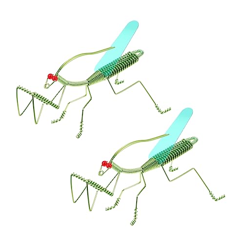 NUOBESTY 2St Gottesanbeterin-Modell Modellverzierung Gecko Zubehör für Eidechsentanks Toys jucarii pentru copii grün Simulation Gottesanbeterin Ornament Aluminium Green von NUOBESTY