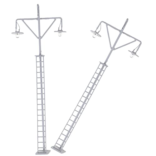 NUOBESTY 2st Modell Gartenleuchte Zug Signale Modell-ampel Miniaturbäume Bausätze Sandtischlampe Zuglichter Maßstabsgetreues Zugzubehör Modellbäume Edelstahl Plus Abs von NUOBESTY