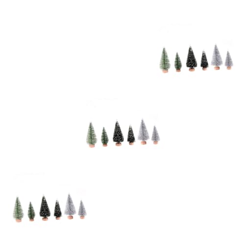 NUOBESTY 3 Sätze Christbaumschmuck Landschaft Weihnachtsbaum Baummodell christbaumfiguren weihnachtsbaumfiguren weihnachtsdeko Feiertagsdekoration Weihnachtsfeier liefert PVC Green von NUOBESTY