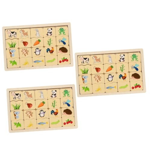 NUOBESTY 3 Sätze pädagogisches Puzzle denkspiele für kinder puzzle für kinder knobel Spiel Holz puzzle Kleinkind-Puzzle Kinderspielzeug Puzzles aus Holz Holzpuzzles für Kleinkinder hölzern von NUOBESTY