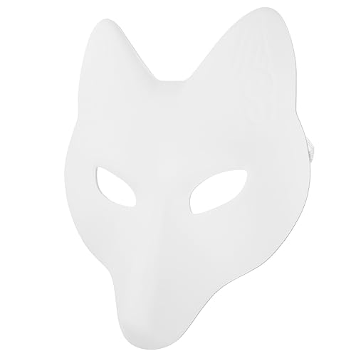 NUOBESTY 3St DIY-Maske des weißen Fuchses Halloween-Cosplay Halloween-Erwachsene Fursuit Karneval-Masken halloween masken halloweenmaske kleidung Halloween-Maske Party-Maske Maskeradekostüm von NUOBESTY