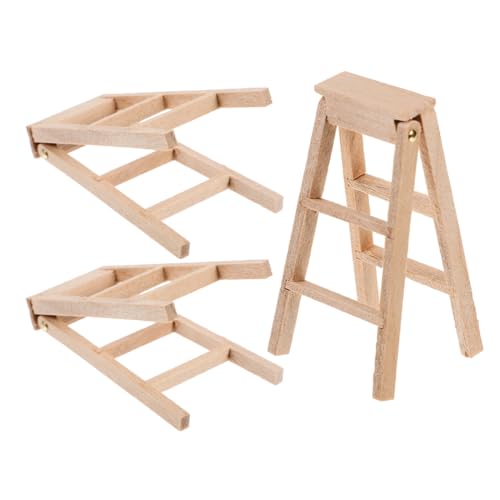 NUOBESTY Mini-holztreppen-Set Puppenhausleiter Im Maßstab 1:12 Realistische Möbel Zum Basteln für Puppenhausleiter-Dekorationen von NUOBESTY