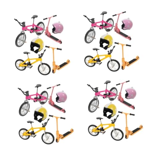 NUOBESTY 4 Sätze 4 Sets Miniatur Modellspielzeug Roller Kinderfahrrad Mini Fahrrad Fingerfahrräder Klassisches Fahrradmodell Finger Skateboards Mini Fahrradmodell Zappel 6 Stück * 4 von NUOBESTY