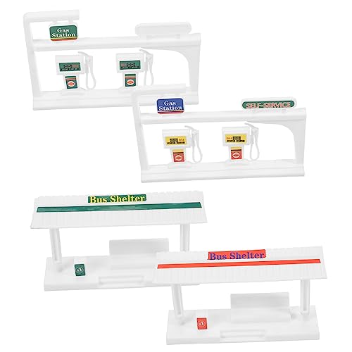 NUOBESTY 4 Sätze DIY-Parkplatzszene Bildungsspielzeug zum Zusammenbauen Einer Tankstelle verkehrszeichen verkehrszeichen kinderspielzeug selber Machen Abs von NUOBESTY