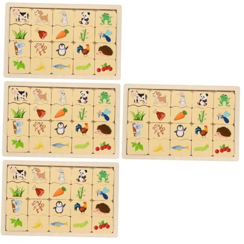 NUOBESTY 4 Sätze pädagogisches Puzzle denkspiele für kinder puzzle für kinder puzzler puzzle Paarspiel Kleinkind-Puzzle Kinderspielzeug Holzpuzzle für Kleinkinder Holzspielzeug hölzern von NUOBESTY